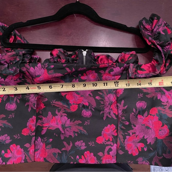 Medium Lulus garden delights black floral jacquard mini set - Picture 11 of 13